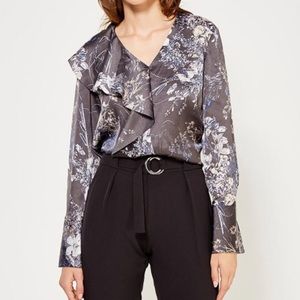Banana Republic Japanese Floral Print Blouse